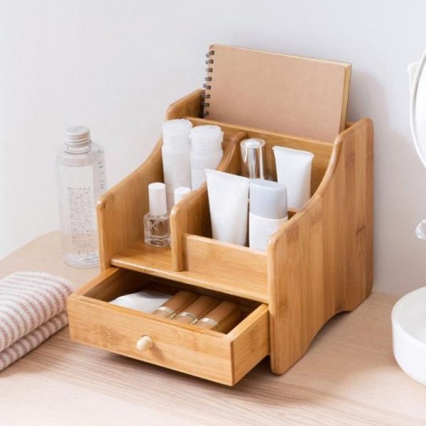 rangement maquillage en bois