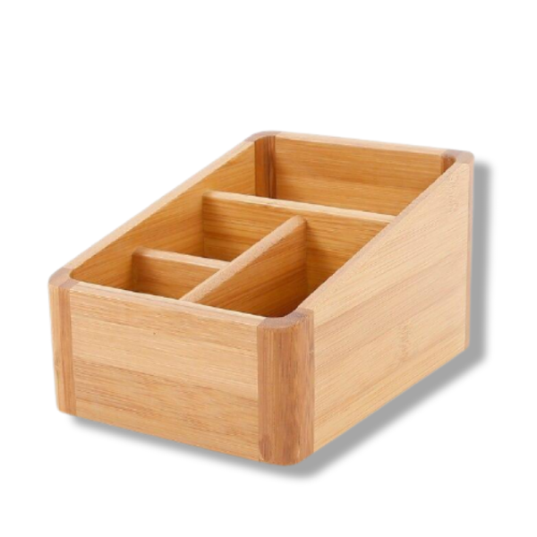 rangement pour cosmétiques en bambou